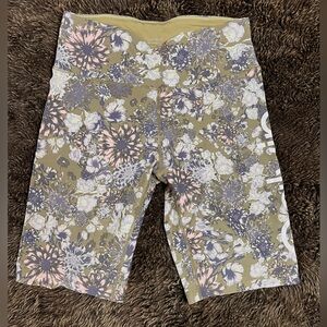 Calvin Klein Floral Long Shorts - Olive and Pink